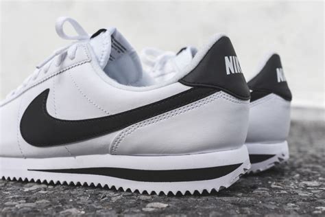 nike cortez white on black